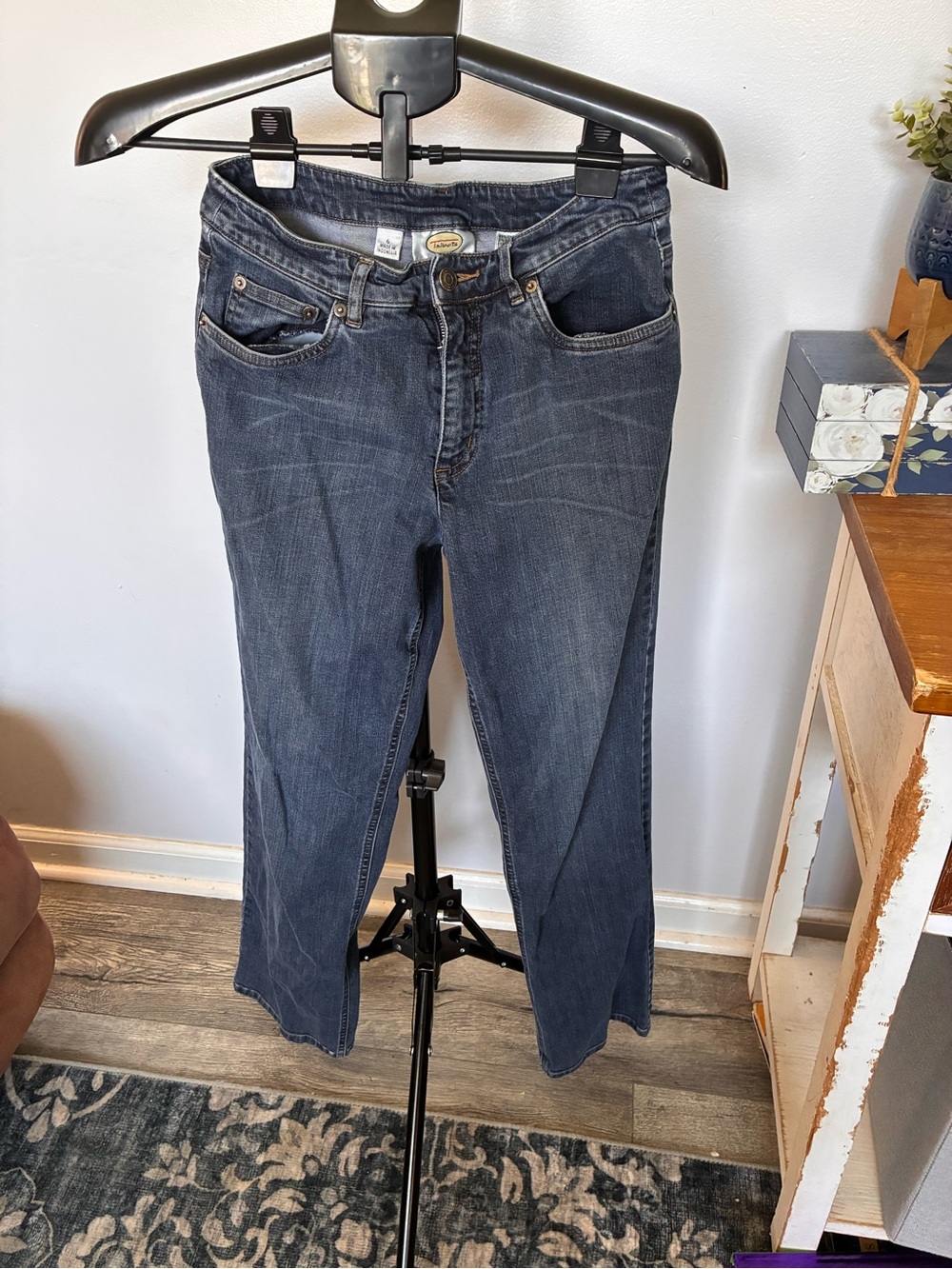 Talbots Women's Straight-Leg Jeans in Dark Wash Blue